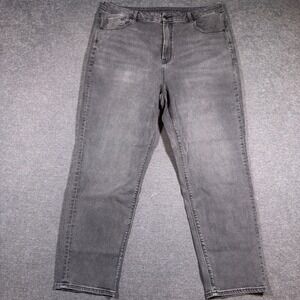 American Eagle Curvy Mom Jeans Women 18 Gray High Rise Stretch Denim Tapered
